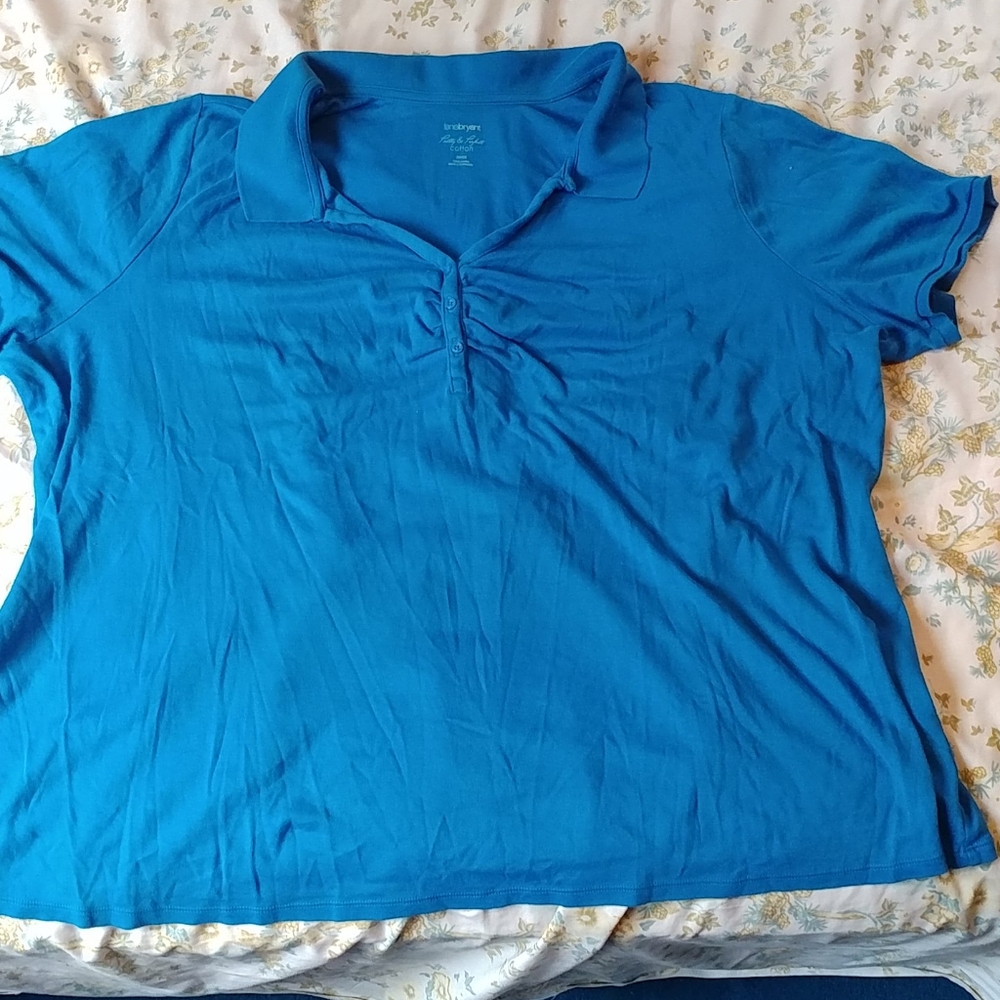 Blue collared blouse